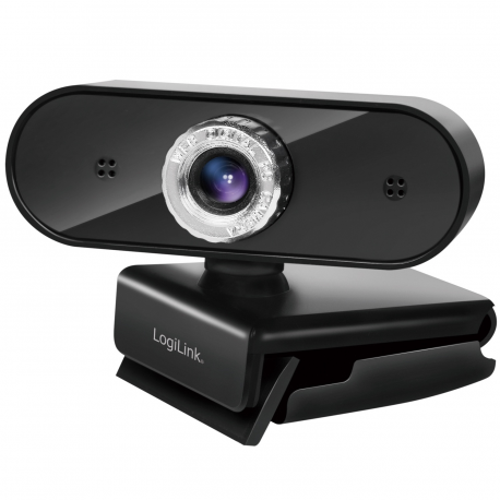 LogiLink Pro full HD USB webcam with microphone - Web camera - colour - 3 MP - 1920 x 1080 - 1080p - audio - USB 2.0 - MJPEG - 1