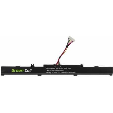 Green Cell - Laptop battery (equivalent to: ASUS A41N1501) - Lithium Ion - 3200 mAh - black - for ASUS ROG GL752VW; VivoBook Pro N552VW; N552VX; N752VX - 1
