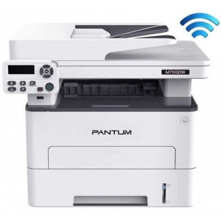 Pantum M7100DW - Multifunction printer - B / W - laser - 216 x 356 mm (original) - A4 / Legal (media) - up to 33 ppm (copying) - up to 33 ppm (printing) - 250 sheets - USB 2.0, LAN, Wi-Fi(n), NFC - 0