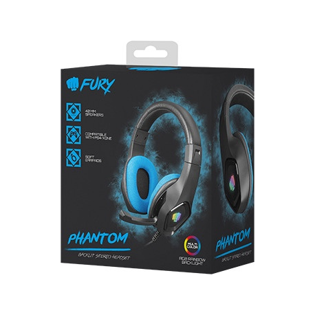 FURY Phantom - Headphones with mic - on-ear - wired - 3.5 mm jack - 3