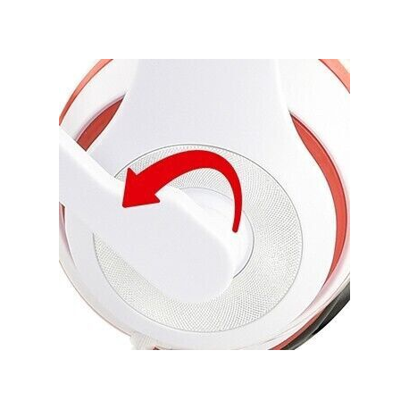Gembird MHS-03-WTRDBK - Headset - full size - wired - 3.5 mm jack - black, white, red ring - 2