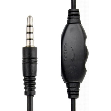 Gembird MHS-03-WTRDBK - Headset - full size - wired - 3.5 mm jack - black, white, red ring - 3
