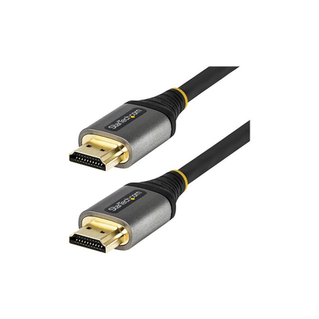StarTech.com 6ft (2m) Premium Certified HDMI 2.0 Cable with Ethernet, High Speed Ultra HD 4K 60Hz HDMI Cable HDR10, ARC, HDMI Cord For Ultra HD Monitors, TVs, Displays, w / TPE Jacket - Durable HDMI Video Cable (HDMMV2M) - Premium High Speed - HDMI cable with Ethernet - HDMI male to HDMI male - 2 m - shielded - grey, black - passive, 4K60Hz (3840 x 2160) support - 0