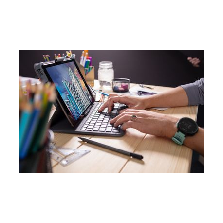 ZAGG Messenger Folio 2 - Keyboard and folio case - Bluetooth - Nordic - charcoal keyboard, charcoal case - for Apple 10.2-inch iPad (7th generation, 8th generation); 10.5-inch iPad Air (3rd generation) - 7