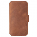 Krusell Sunne PhoneWallet - Flip cover for mobile phone - genuine leather - vintage cognac - for Apple iPhone 12 mini