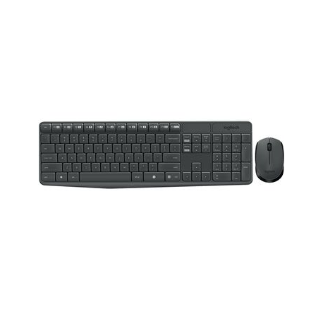 Logitech MK235 - Keyboard and mouse set - wireless - 2.4 GHz - German - 0