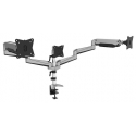 DIGITUS DA-90363 - Mounting kit (desk clamp mount, 2 articulating arms, gas spring) - for 3 monitors - screen size: 17"-27" - desktop