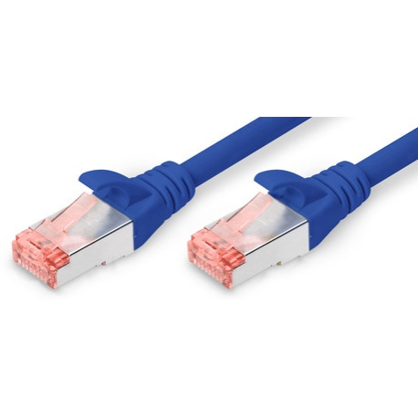 DIGITUS - Patch cable - RJ-45 (M) to RJ-45 (M) - 25 cm - SFTP - CAT 6 - halogen-free, snagless - grey - 0