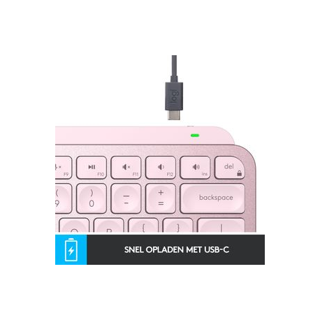 Logitech MX Keys Mini - Keyboard - backlit - Bluetooth - QWERTY - US - rose - 7