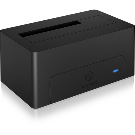 RaidSonic ICY BOX IB-1121-C31 - HDD docking station with front blue led, fanless - bays: 1 - 2.5" / 3.5" shared - SATA 6Gb / s - 600 MBps - USB 3.1 (Gen 2) - anthracite black - 0