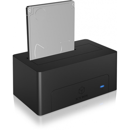 RaidSonic ICY BOX IB-1121-C31 - HDD docking station with front blue led, fanless - bays: 1 - 2.5" / 3.5" shared - SATA 6Gb / s - 600 MBps - USB 3.1 (Gen 2) - anthracite black - 4