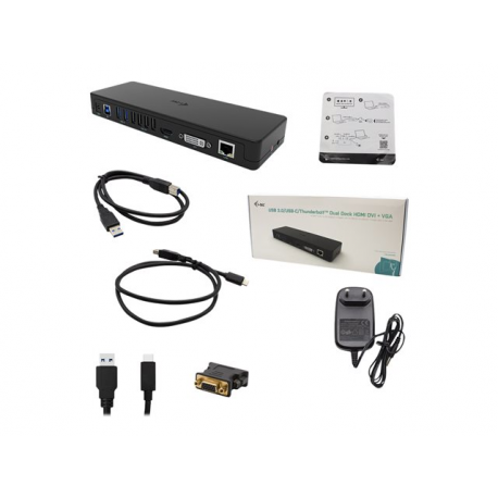 i-Tec - Docking station - USB-C  /  Thunderbolt 3 - DVI, HDMI - GigE - Europe - 4