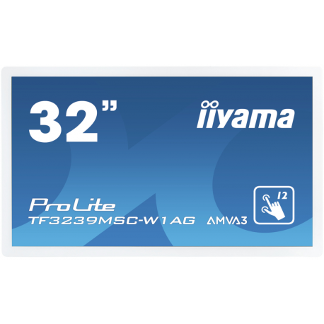 iiyama ProLite TF3239MSC-w1AG - 32" Diagonal Class (31.5" viewable) LED-backlit LCD display - interactive digital signage - with touchscreen - 1080p (Full HD) 1920 x 1080 - edge-lit - matt white - 0