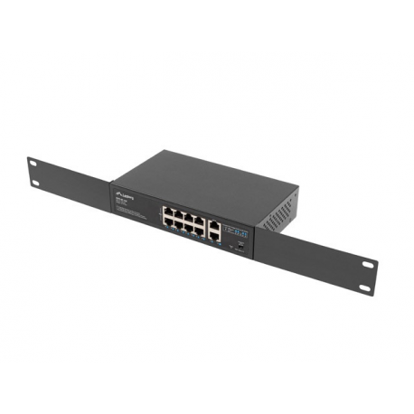 Lanberg RSFE-8P-2GE-120 - Switch - unmanaged - 2 x 10 / 100 (uplink) + 8 x 10 / 100 (PoE+) - desktop, wall-mountable - PoE+ (120 W) - 10