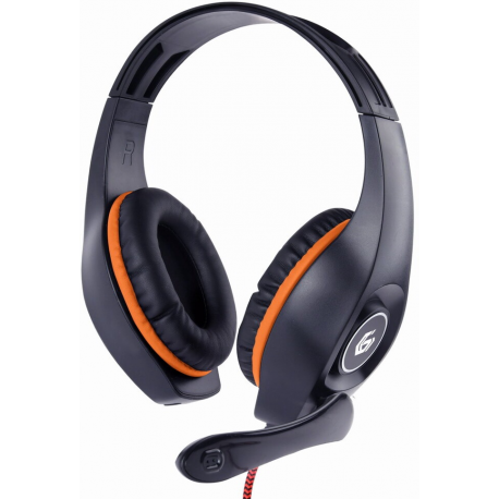 Gembird GHS-05-O - Headset - full size - wired - 3.5 mm jack - black-orange - 0
