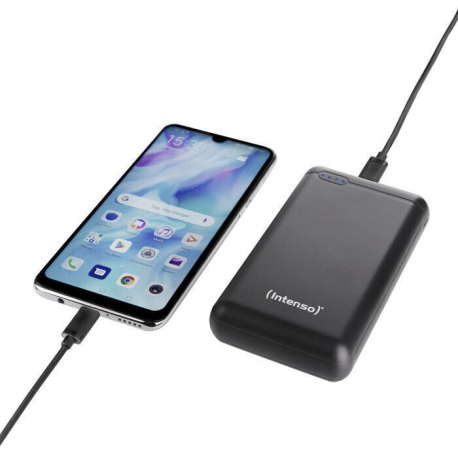 Intenso XS20000 - Power bank - 20000 mAh - 3.1 A - 2 output connectors (USB, USB-C) - black - 3