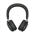 Jabra Evolve2 75 - Headset - on-ear - Bluetooth - wireless, wired - active noise cancelling - USB-A - noise isolating - black - with charging stand - Certified for Microsoft Teams