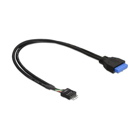 DeLOCK - USB cable - 19 pin USB 3.0 header (F) to 8 pin USB 2.0 header (M) - USB 2.0 - 30 cm - black - 0