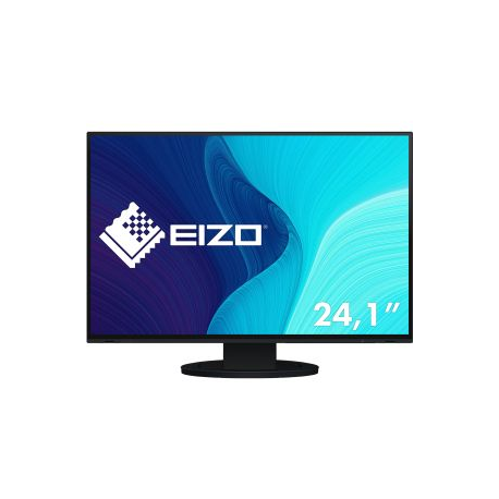EIZO FlexScan EV2485-BK - LED monitor - 24.1" - 1920 x 1200 WUXGA @ 60 Hz - IPS - 350 cd / m² - 1000:1 - 5 ms - HDMI, DisplayPort, USB-C - speakers - black - 0