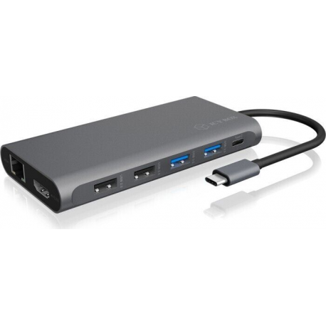 RaidSonic ICY BOX IB-DK4050-CPD - Docking station - USB-C - 2 x HDMI, DP - 1