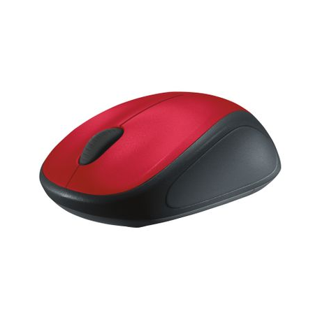 Logitech M235 - 2nd Generation - mouse - right and left-handed - optical - wireless - 2.4 GHz - USB wireless receiver - red - 0