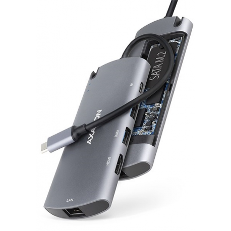 AXAGON HMC-6M2 - Docking station - USB-C 3.2 Gen 1 / Thunderbolt 3 - HDMI - GigE - 0