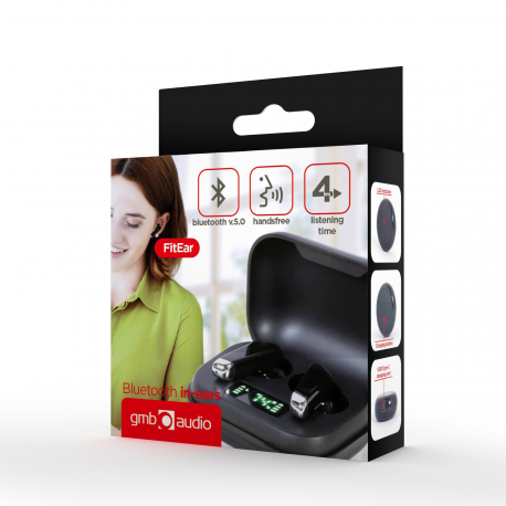 GMB Audio FitEar-X300 - True wireless earphones with mic - in-ear - Bluetooth - black - 4