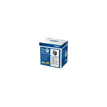 Brother TZe-231 - Adhesive - black on white - Roll (1.2 cm x 8 m) 1 cassette(s) laminated tape (pack of 5) - for P-Touch PT-1010, 1090, 1230, 1280, 1290, 1880, 1950, 2100, 2430, 2700, 3600, 7100, 9500 - 1
