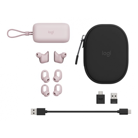 Logitech Zone True Wireless - True wireless earphones with mic - in-ear - Bluetooth - active noise cancelling - rose - 4