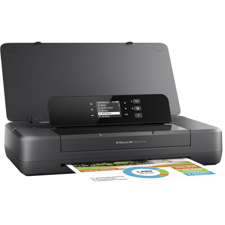 HP Officejet 200 Mobile Printer - Printer - colour - ink-jet - A4/Legal - 1200 x 1200 dpi - up to 20 ppm (mono) / up to 19 ppm (colour) - capacity: 50 sheets - USB 2.0, USB host, Wi-Fi - 1