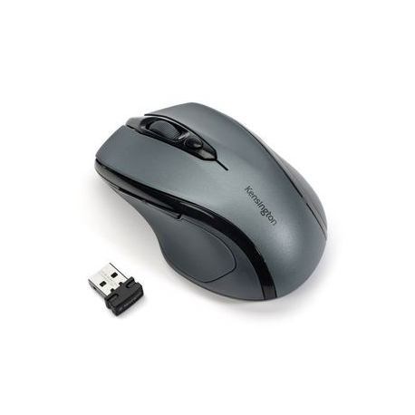 Kensington Pro Fit Mid-Size - Mouse - right-handed - optical - 5 buttons - wireless - 2.4 GHz - USB wireless receiver - graphite grey - 0