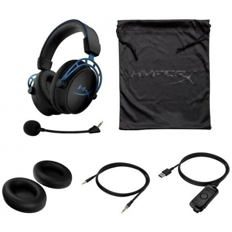HyperX Cloud Alpha S - Headset - full size - wired - 3.5 mm jack - black, blue - for Sony PlayStation 4, Sony PlayStation 5 - 1