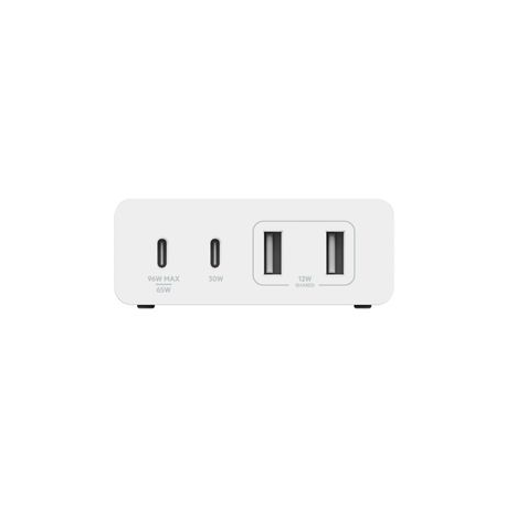 Belkin BOOST CHARGE GaN - Power adapter - 108 Watt - 4 output connectors (2 x USB, 2 x USB-C) - white - 1
