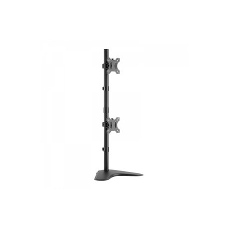 V7 DS1FSDS - Mounting kit (VESA plate, stacking desk stand) - for 2 LCD displays - steel - black - screen size: 10"-27" - 0