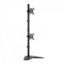 V7 DS1FSDS - Mounting kit (VESA plate, stacking desk stand) - for 2 LCD displays - steel - black - screen size: 10"-27"