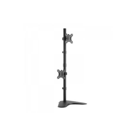 V7 DS1FSDS - Mounting kit (VESA plate, stacking desk stand) - for 2 LCD displays - steel - black - screen size: 10"-27" - 1