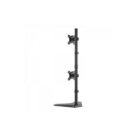 V7 DS1FSDS - Mounting kit (VESA plate, stacking desk stand) - for 2 LCD displays - steel - black - screen size: 10"-27" - 2
