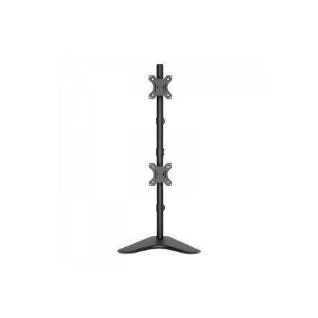 V7 DS1FSDS - Mounting kit (VESA plate, stacking desk stand) - for 2 LCD displays - steel - black - screen size: 10"-27" - 3