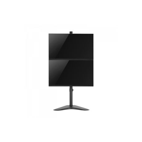 V7 DS1FSDS - Mounting kit (VESA plate, stacking desk stand) - for 2 LCD displays - steel - black - screen size: 10"-27" - 4