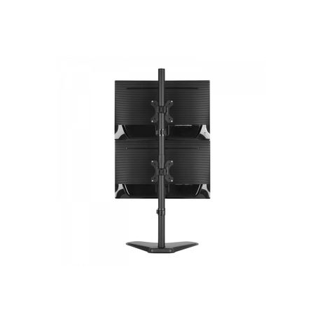 V7 DS1FSDS - Mounting kit (VESA plate, stacking desk stand) - for 2 LCD displays - steel - black - screen size: 10"-27" - 5