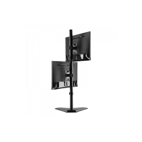 V7 DS1FSDS - Mounting kit (VESA plate, stacking desk stand) - for 2 LCD displays - steel - black - screen size: 10"-27" - 6