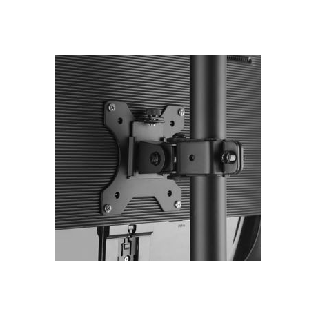 V7 DS1FSDS - Mounting kit (VESA plate, stacking desk stand) - for 2 LCD displays - steel - black - screen size: 10"-27" - 7