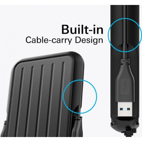 SILICON POWER Armor A66 - Hard drive - 1 TB - external (portable) - 2.5" - USB 3.2 Gen 1 - black - 2