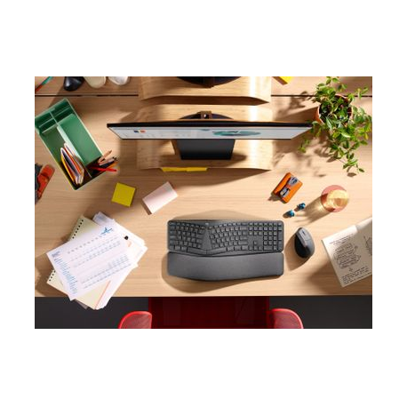 Logitech ERGO K860 Split Keyboard for Business - Keyboard - wireless - Bluetooth LE - QWERTY - Spanish - Europe - graphite - 9