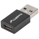 Lanberg - USB adapter - USB Type A (M) to USB-C (F) - USB 3.1 Gen1 OTG - black