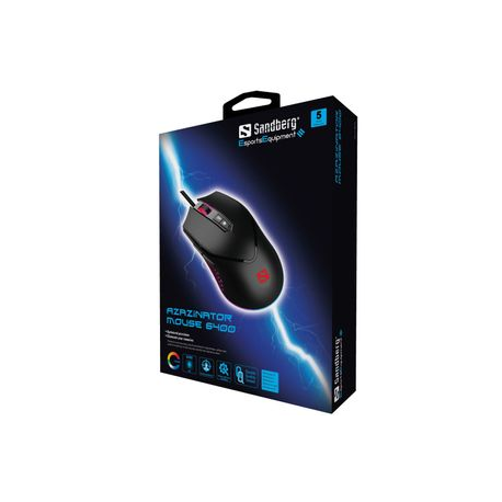 Sandberg Azazinator Mouse 6400 - Mouse - 7 buttons - wired - USB 2.0 - 1