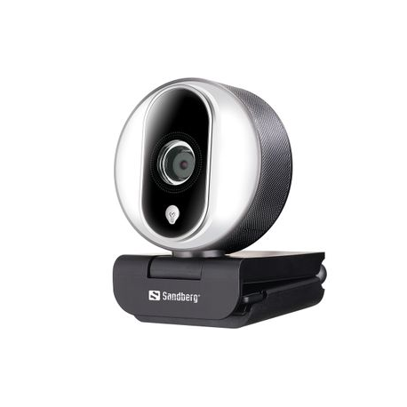 Sandberg Streamer USB Webcam Pro - Live streaming camera - colour - 2 MP - 1920 x 1080 - 720p, 1080p - audio - USB 2.0 - H.264 - 0