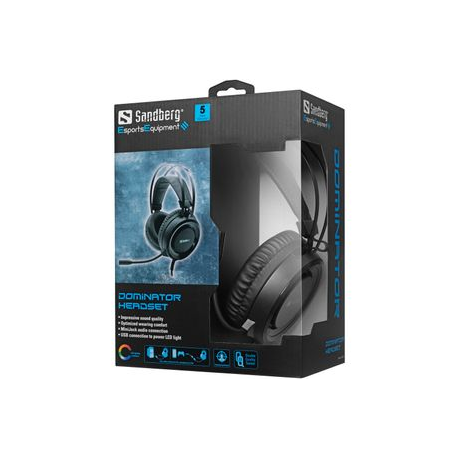Sandberg Dominator - Headset - full size - wired - 3.5 mm jack - 4