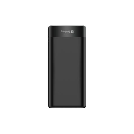 Sandberg - Power bank - 20000 mAh - 74.4 Wh - 3.25 A - PD, QC 3.0 - 3 output connectors (2 x USB, USB-C) - on cable: USB-C - 1