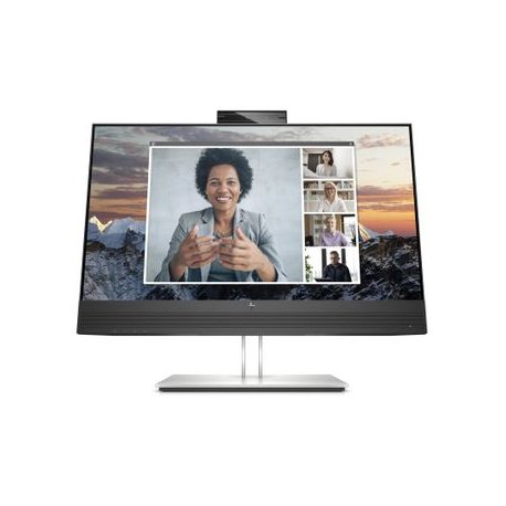HP E24m G4 Conferencing Monitor - E-Series - LED monitor - 23.8" - 1920 x 1080 Full HD (1080p) @ 75 Hz - IPS - 300 cd / m² - 1000:1 - 5 ms - HDMI, DisplayPort, USB-C - speakers - silver (stand), black head - 0